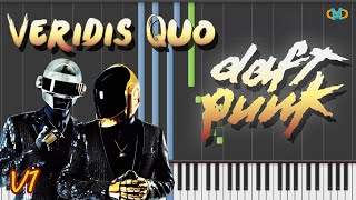 Daft Punk  Veridis Quo  Version 1 Piano Tutorial Synthesia [upl. by Hadlee]