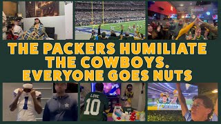 THE PACKERS HUMILIATE THE COWBOYS EVERYONE GOES NUTS Packers and Cowboys Fan Reactions [upl. by Sinai703]