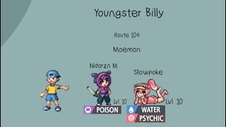 Moemon Star Emerald  Route 104 Youngster Billy [upl. by Fanestil]