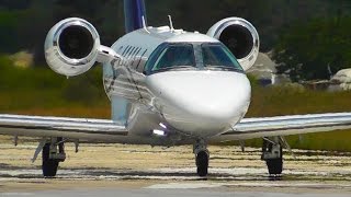 Cessna Citation CJ4 Low Landing amp Takeoff  Skiathos the Second St Maarten  Plane Spotting  ATC [upl. by Jordain46]