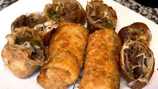 How To Make Philly Cheesesteak Egg rolls [upl. by Ahsea]