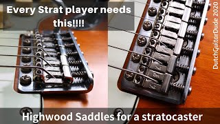 Highwood saddles for a stratocaster  installing them and an intonation lesson [upl. by Maite425]