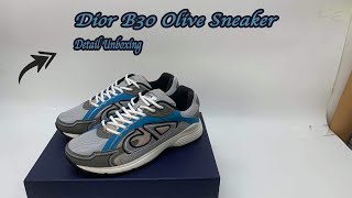 DIOR SHOEDior B30 Trainer Dhgate Green and Olive Sneaker Review Unboxing [upl. by Coffee]