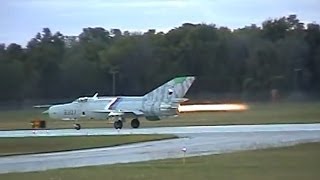 MiG21 Sunset Afterburner Flybys  Willow Run Airport [upl. by Archibald]