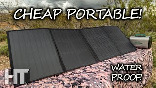 DIRT CHEAP WATERPROOF 100w SOLAR Kit Beaudens 100 Watt Portable Folding Solar Panel Review [upl. by Uile662]