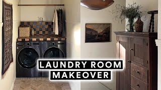 Extreme Laundry Room Makeover 🧺 DIY Checkered Tile Countertops FROM START TO FINISH [upl. by Manas912]