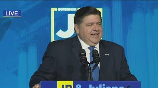 Illinois Election Gov JB Pritzker declares victory in reelection bid [upl. by Eltsyrhc]