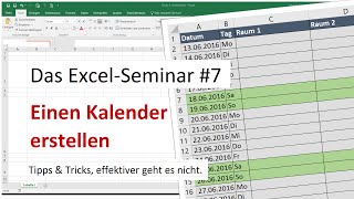 Das ExcelSeminar 7 einen Kalender erstellen [upl. by Toshiko]