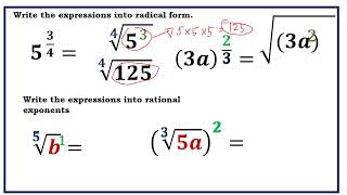 Rational Exponents to Radical and Vice Versa [upl. by Payton757]