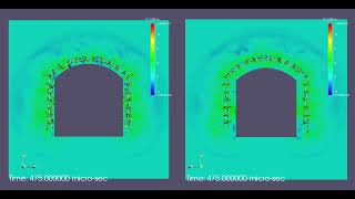 Simulation of fracture process on tunnel contour blasting using DFPA 2D [upl. by Kassaraba971]