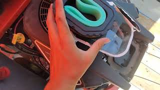 Air filter change on Husqvarna zero turn mower husqvarna oklahoma mowing mower [upl. by Livesay]