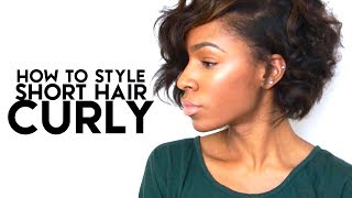 How To Style Short Hair Curly  VICKYLOGAN [upl. by Odilo]