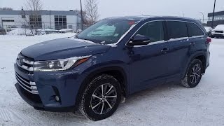 2017 or 2018 Toyota Highlander XLE AWD in Shorline Blue Detailed review of features with TSS P [upl. by Adnawal434]