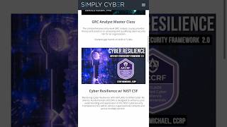 Mastering Cyber Resilience Chapter 4 Who Is NIST CSF For Cybersecurity GRC TeamSC SimplyCyber [upl. by Gilba256]