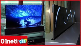 LG TV OLED65R9 nos premières impressions sur la télé enroulable 4k CES2019 [upl. by Suoicerp]