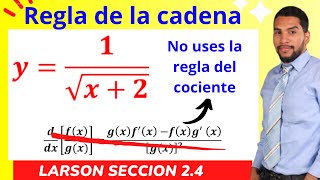 DERIVADA de un COCIENTE con RAIZ en el denominador por la REGLA de la CADENA [upl. by Brawner]