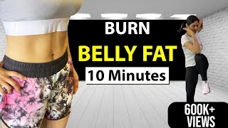 10 Minutes Belly Fat Workout  Standing Abs  No Equipment  By GunjanShouts [upl. by Anitrebla]