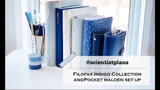 Filofax Indigo Collection 5 Year Journal and Navy Pocket Malden Set up filofax [upl. by Atenahs]