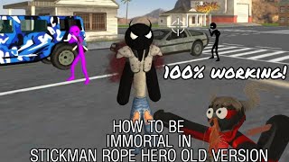 How to be immortal in Stickman rope hero old version Version  1433 [upl. by Telfer861]