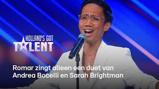 Romar ONTROERT met engelachtige stem en zingt ‘Time To Say Goodbye’  Hollands Got Talent [upl. by Niveek486]