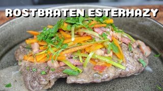 ROSTBRATEN ESTERHAZY  SCHMORSPEZIALITÄT aus dem BURGENLAND  BBQVideo  0815BBQ [upl. by Ozmo]