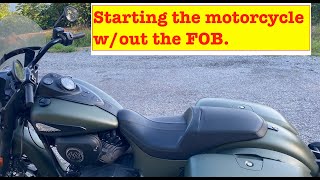 Indian Dark Horse How to Start the Bike wout a FOB [upl. by Ateloj107]