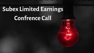 Subex Limited Earnings Concall for Q2FY22  Subex Earnings Conference Call [upl. by Atalya]