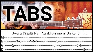 Deva Shree Ganesha songfull guitar TABS step by step Single string Agneepath [upl. by Anaugahs]