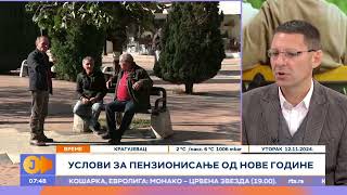 RTS JUTARNJI PROGRAM  Novi uslovi za odlazak u penziju [upl. by Homans]