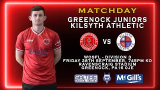 FULL MATCH Greenock Juniors 12 Kilsyth Athletic  WOSFL Division 3  270924 [upl. by Drapehs]