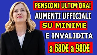 🚨 URGENTE Giorgia Meloni Annuncia Aumento Storico delle Pensioni Minime e di Invalidità [upl. by Assirehs94]