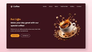 ☕ Create A Responsive Coffee Website in HTML CSS amp JavaScript  StepByStep Tutorial [upl. by Philoo717]