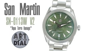 San Martin Green SN0113W V2 homage watch Review  Art of the Dial [upl. by Anaerol]