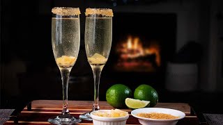 Ginger Lime Champagne Cocktail Recipe [upl. by Enylorac]