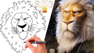 How To Draw CLAY CALLOWAY From SING 2  SUPER EASY DISNEY DRAWING [upl. by Svend]