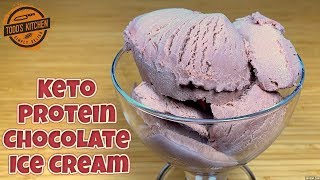 KETO PROTEIN CHOCOLATE ICE CREAM recipe no churn low carb 4K [upl. by Agosto]