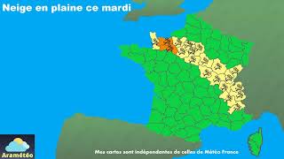 Neige en plaine froid marqué les prévisions pour ce mardi 9 janvier 2024 [upl. by Ferriter]