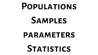 Populations Samples Parameters and Statistics [upl. by Noxaj]