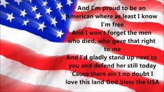 Lee Greenwood  God Bless The USA Lyrics [upl. by Akimed]