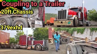 Coupling to a Trailer  Peterbilt 379exhd [upl. by Fry]