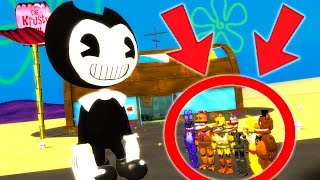 ANIMATRONICS vs GIANT BENDY amp THE INK MACHINE Gmod FNAF Sandbox Funny Moments RedHatter [upl. by Poppo920]