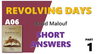 REVOLVING DAYS  David Malouf  Questions amp Answers  SHORT ANSWERS  A06 KALEIDOSCOPE [upl. by Ayotna499]