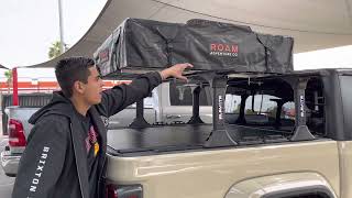 Jeep Gladiator Overland Build Tonneau Cover Bed Rack amp Rooftop Tent [upl. by Aserej426]