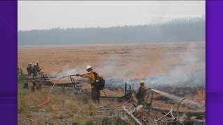 Wildfire roundup Wapiti Fire prompts evacuations near Stanely [upl. by Najtsirk]