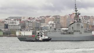 Spanish Frigate ALMIRANTE JUAN DE BORBON F102 inbound for A Coruña [upl. by Aryc]