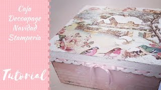 Caja Decoupage Navidad Stamperia [upl. by Aneerbas332]