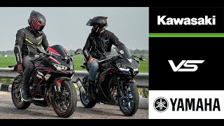 KAWASAKI ZX25R VS YAMAHA R3 😍KAWASAKI Se Ye Ummind Nahi Thi 😹😹 Drag Race First Time in India [upl. by Akihsat]