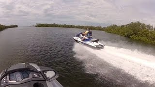 Yamaha FX SHO Cruiser versus Kawasaki STX 15F  top speed running head to head [upl. by Coucher]