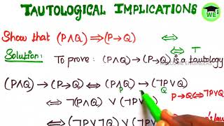 Discrete MathematicsTautological Implication ProblemsWELCOME ENGINEERS [upl. by Eeslek]