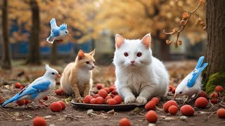 NO ADS Cat TV for Cats to Watch 😺 Bird and Squirrel Party in the Garden 🕊️ Bird Videos for Cats 4K [upl. by Kcirddet]